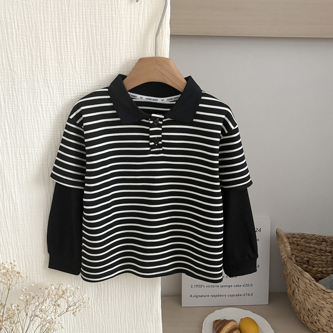 儿童POLO衫春秋季韩版宝宝新款男童翻领条纹长袖T恤上衣童装,童装/婴儿装/亲子装,T恤,淘宝优惠券,粉丝福利购,淘宝优惠卷
