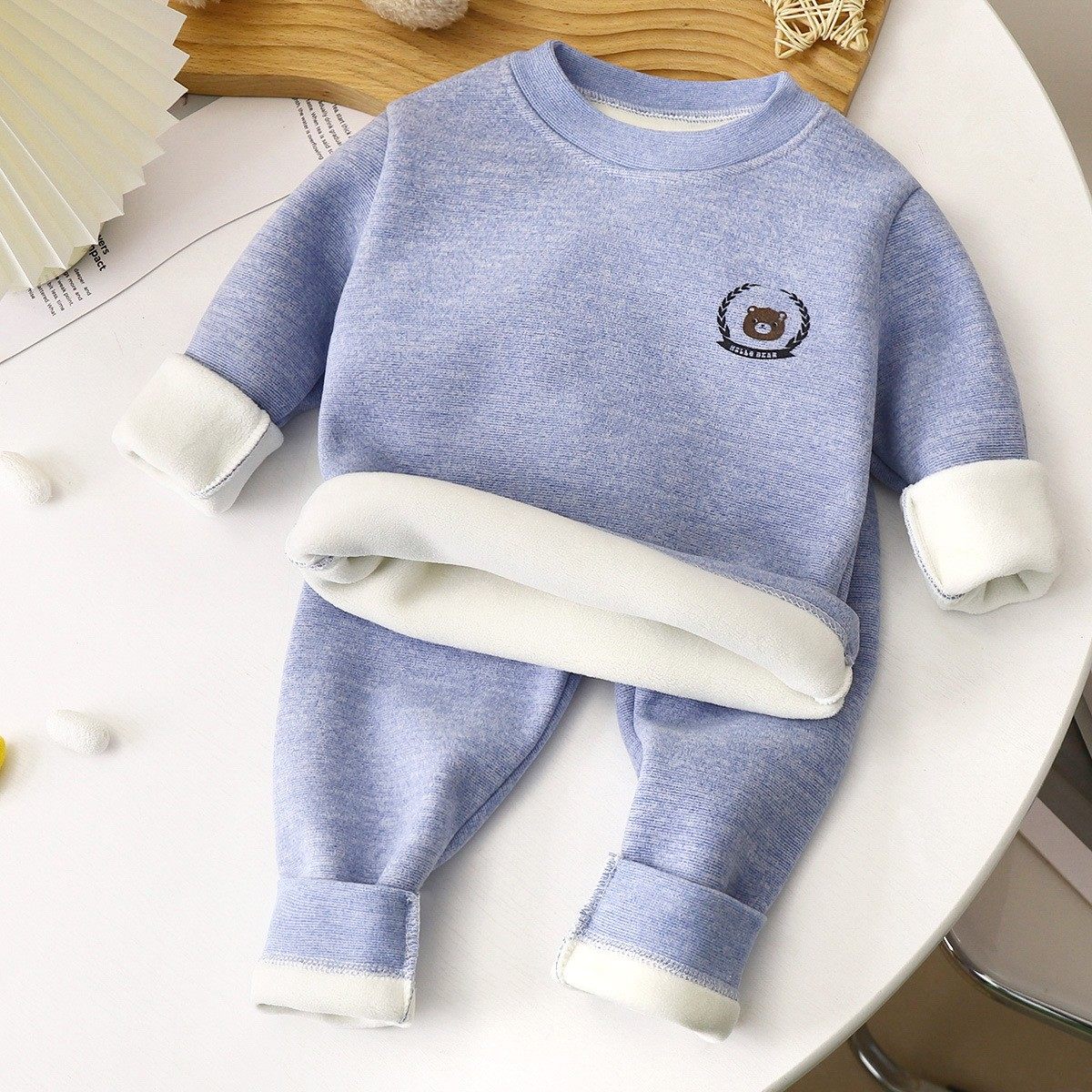 儿童冬季保暖衣套装新款男童内衣加绒加厚女童冬款宝宝秋冬童装