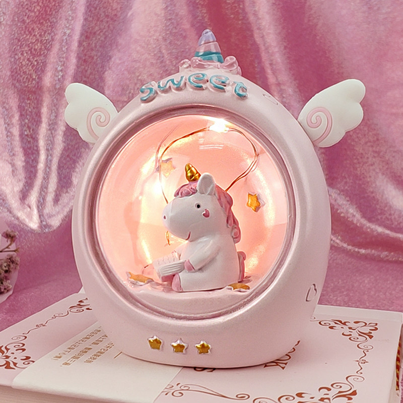 梦幻独角兽小夜灯网红少女心房间宿舍卧室布置装饰品星星灯饰台灯