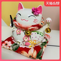 Ceramic Fortune Cat recruiting Fortune Cat furnishing household money can electric shaking large and small shop opening cash register