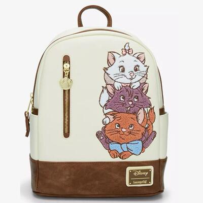 代购Loungefly 迪士尼《猫儿历险记》堆叠小猫卡通迷你双肩背包