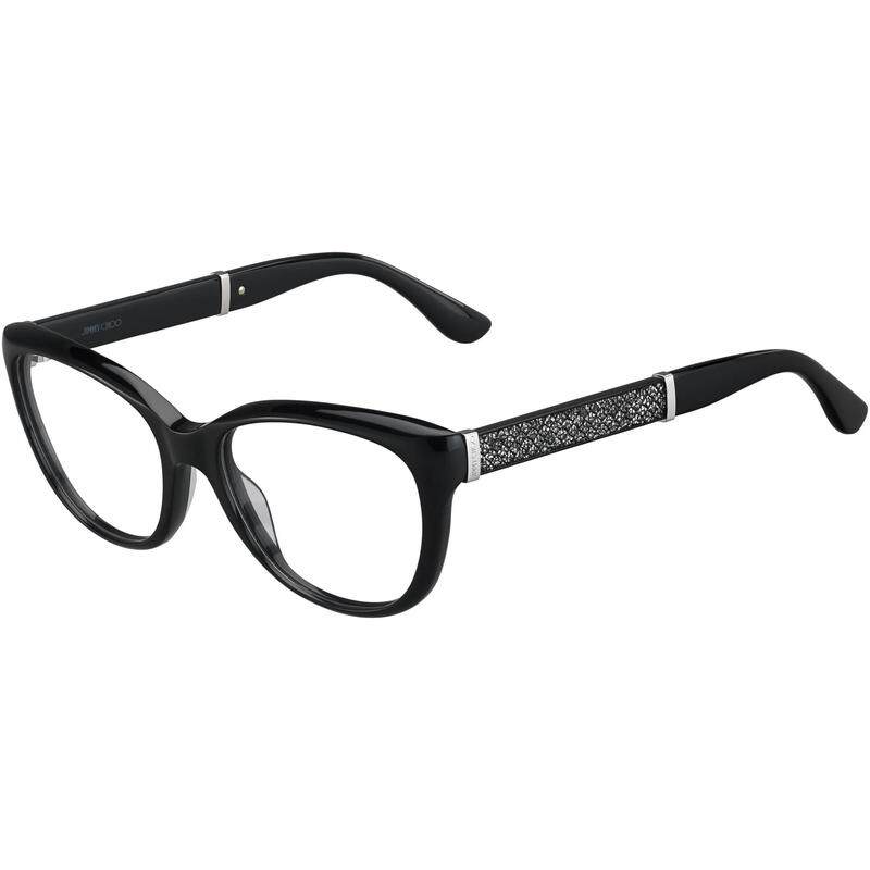 代购Jimmy Choo女士眼镜框猫眼黑色塑料全框日常通勤眼镜架