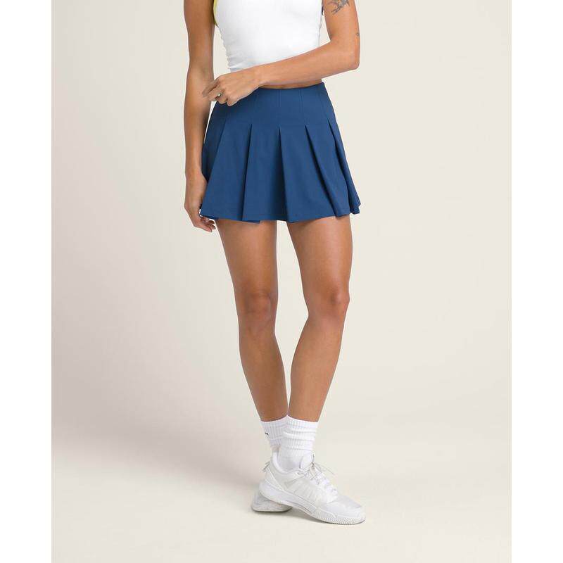 代购Wilson女士网球裙自由活动透气设计口袋收纳防走光深蓝色