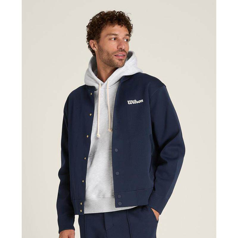 代购Wilson威尔胜男士运动夹克透气保暖舒适贴身轻便穿着深蓝色