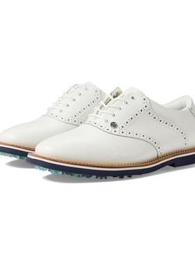 代购GFORE男士高尔夫球鞋透气舒适防滑支撑性白色皮革鞋面防水