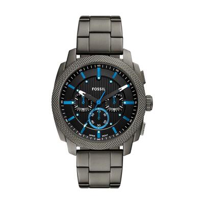 代购Fossil化石男士腕表计时夜光日期测速钢带金属防水枪灰色