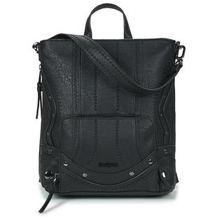 代购Desigual双肩包女士便携实用时尚耐用黑色刺绣图案铆钉装饰