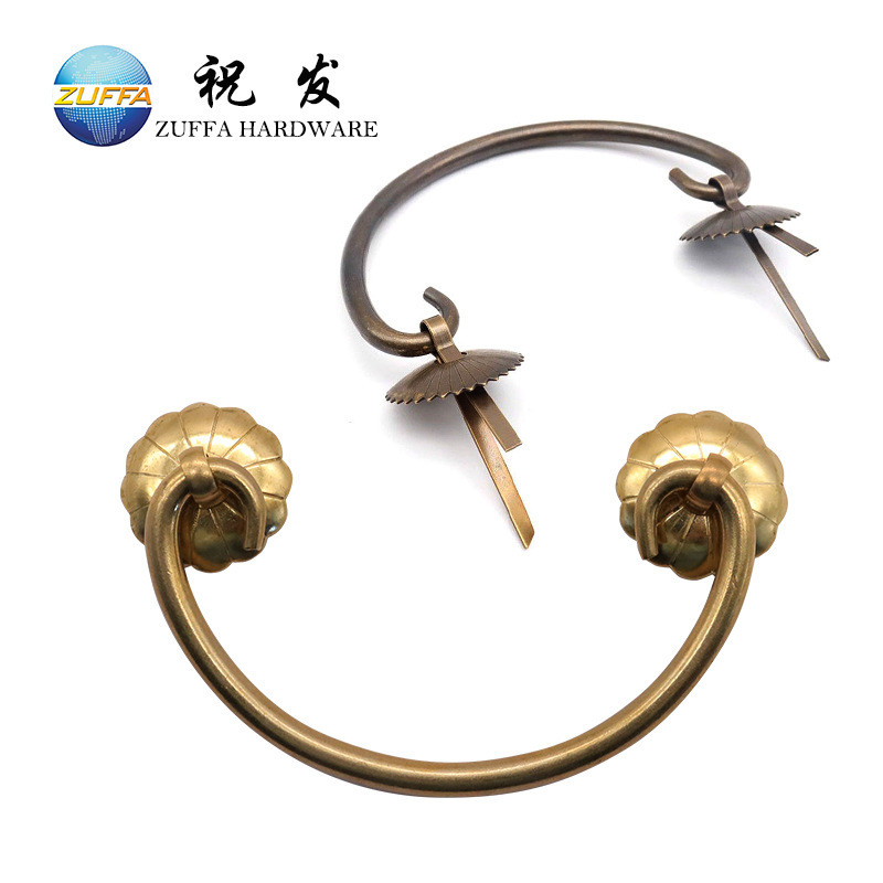 古典中式仿古黄铜衣柜门拉手
