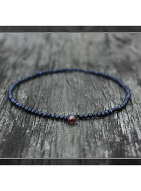 狐步舞男女情侣石榴蓝砂石细手链