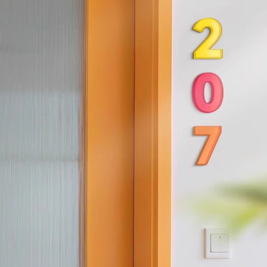 定制多巴胺门牌号磁吸数字号码牌2025新款ins网红风亚克力3D立体房号牌创意简约住宅家用入户门装饰数字贴牌