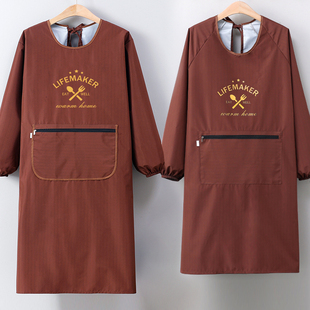 定制印字200斤加肥加大家用厨房油罩衣大人男士 大码 防水围裙长袖