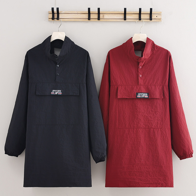 时尚简约可定制logo印字长袖围裙纯色大口袋高颜值立领防污工作服,家庭/个人清洁工具,围裙,淘宝优惠券,粉丝福利购,淘宝优惠卷