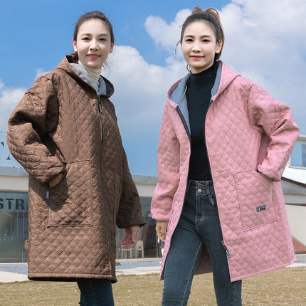 长袖围裙秋冬加绒罩衣女加厚耐脏工作服厨房家用做饭大人上班专用
