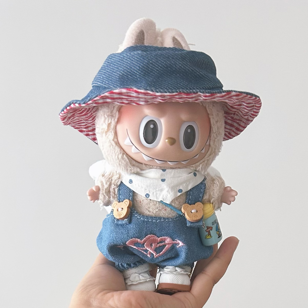 搪胶拉布布labubu clothes挂件衣服着替娃衣背带裤连衣裙着替装女