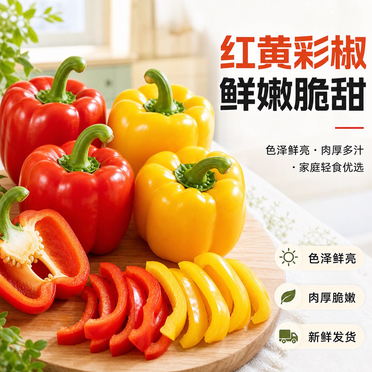 臻决水果彩椒新鲜甜椒生吃红黄七彩椒五彩灯笼圆椒蔬菜可生吃