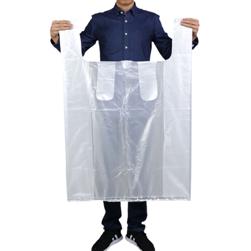 兰诗（LAUTEE）DA4024手提式加厚白色大塑料袋方便袋垃圾袋48*70c