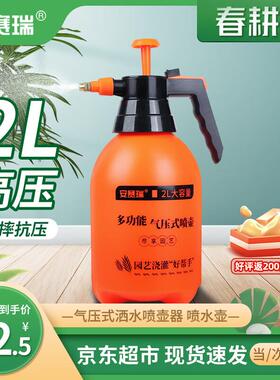 安赛瑞喷壶浇花水壶喷雾器喷水壶气压式洒水喷壶器2L橙色5J01043