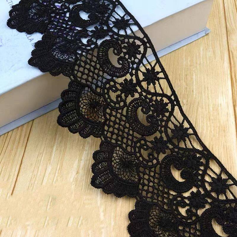 加宽蕾丝花边服装下摆辅料装饰黑白色宽边衣服布料 diy手工蕾丝边