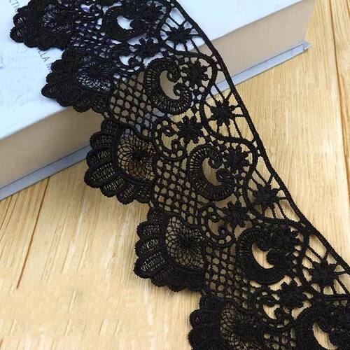 加宽蕾丝花边服装下摆辅料装饰黑白色宽边衣服布料 diy手工蕾丝边