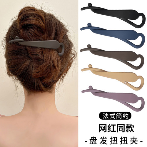 网红发夹盘发扭扭夹一字夹子