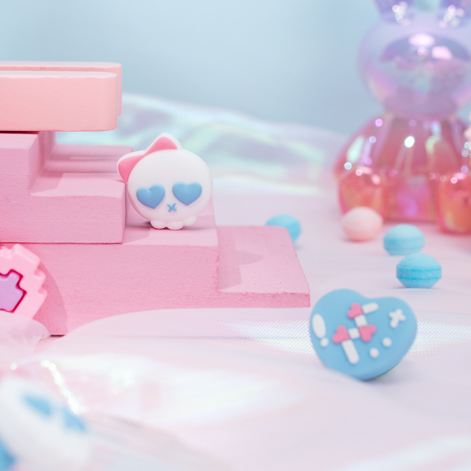 스위치 OLED 로커 캡 실리콘 귀여운 펑크 해골 보호 커버 NS 키 캡 라이트 적응이 매우 필요합니다