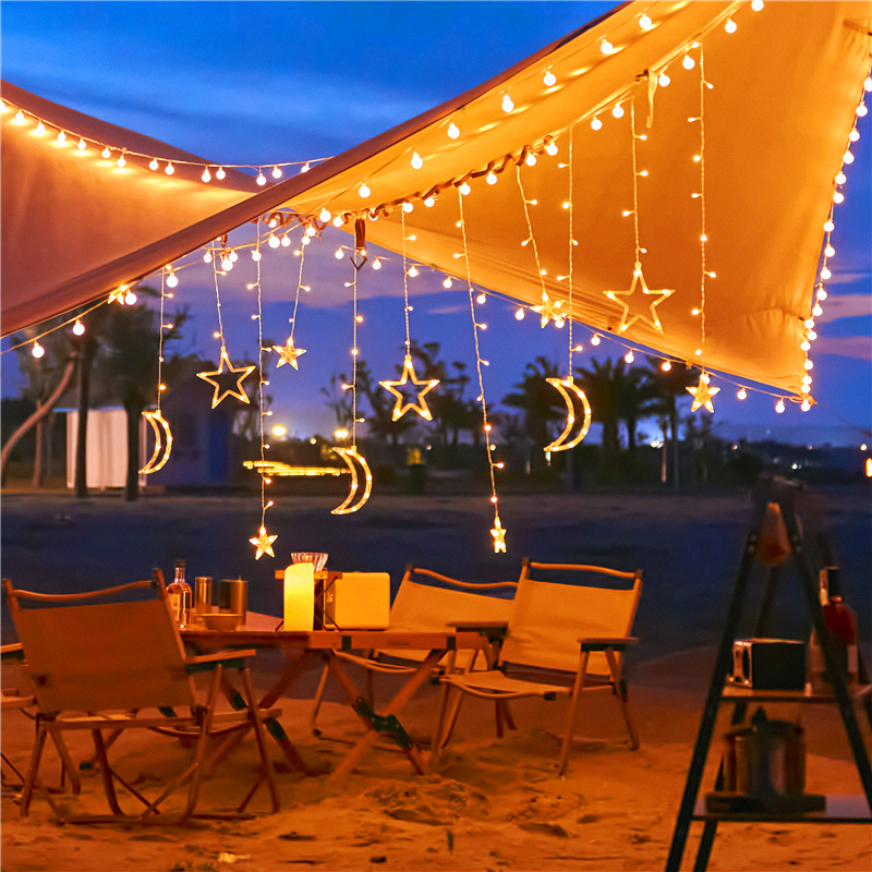 太阳能彩灯闪灯串灯满天星户露营天幕装饰布置圣诞节星星灯氛围灯
