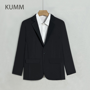 青年单西便服商务休闲小香风男生垂感免烫结婚礼服工作西装外套