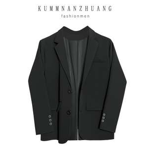 网红高街男潮上衣外套秋冬季 外套男 婚宴高级范休闲商务小香风西装