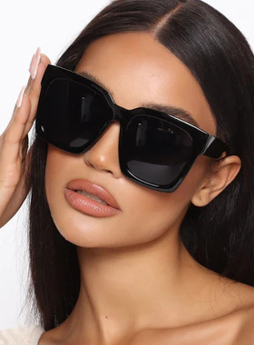 新款外贸方框墨镜女士时尚粗框眼镜大脸欧美潮流太阳镜男款