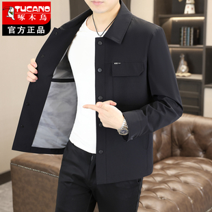 休闲修身 翻领时尚 薄款 工装 外套 啄木鸟春秋季 男士 简约休闲夹克男款