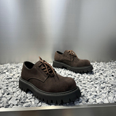 2025新款 鞋 秋季 德比鞋 低帮大头鞋 潮牌男复古工装 增高休闲翻毛皮鞋