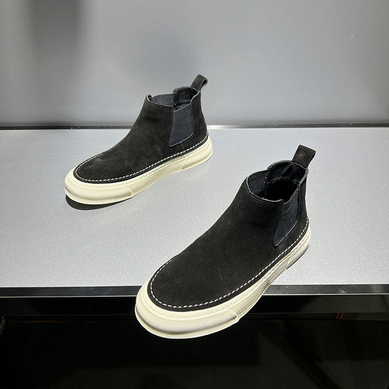 HIGH-TOP LEATHER CHELSEA MARTIN BOOTS FALL|WINTER 2022 NEW BLACK TREND MENS SHOES CASUAL BOARD SHOES ONE KICK