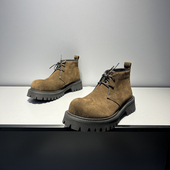 子男高帮德比鞋 男真皮复古美式 大头厚底轻便加绒马丁靴潮鞋 鞋 男鞋