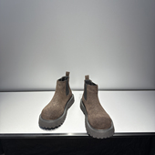 秋冬新款 休闲切尔西靴5厘米增高橡胶底高帮马丁靴翻毛牛皮潮男鞋