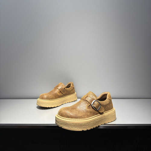 头层牛皮厚底勃肯鞋男秋季