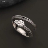 戒指男潮简约个性 单身戒欧美复古霸气蛇食指戒指环