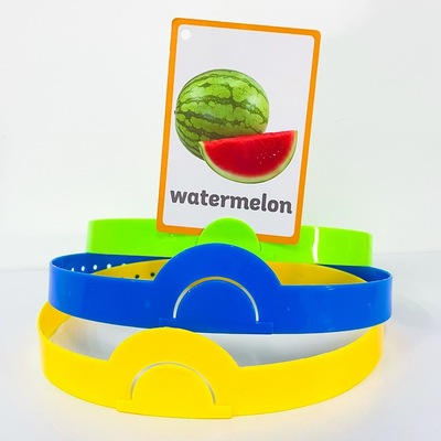 猜猜我是谁头饰可插卡片教具英语学习游戏头带课堂互动早教幼儿园