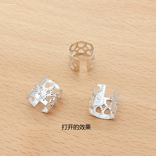 假发脏辫饰品接发环接发扣 金属镂空爱心带发环发扣 头饰发圈
