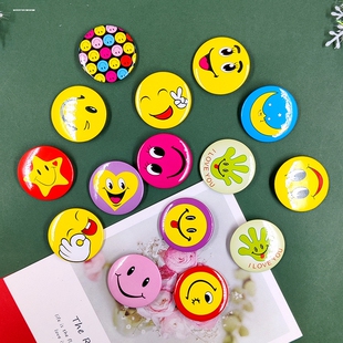 笑脸胸针烤漆导购胸牌微笑服务之星徽章金属领徽可爱胸章