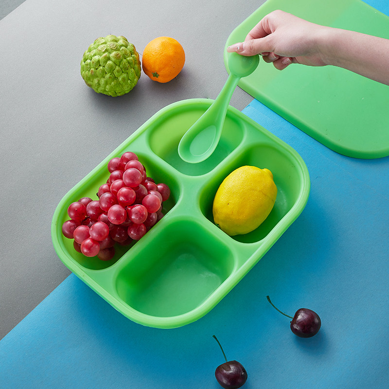 监狱看守所软硅胶餐盘分格饭碗饭盒防伤害汤勺谈话室医院安全餐具