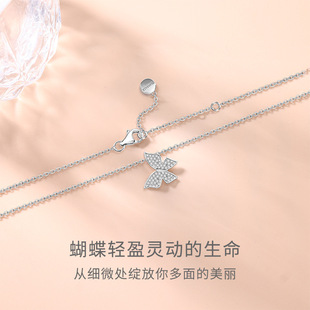 大福蝴蝶925纯银项链女款2025年新款配饰高级感轻奢小众生日礼物