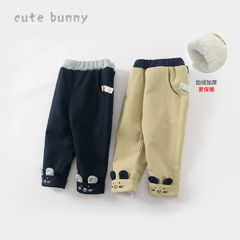 冬季新款1岁婴儿保暖外穿加绒裤