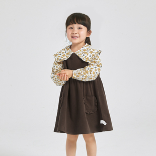 cutebunny2024春装 女宝宝纯棉洋气连衣裙儿童纯色公主背心裙 新款