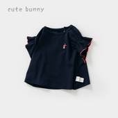 7岁婴儿洋气百搭上衣休闲打底衫 2024夏季 t恤宝宝1 新款 女童短袖