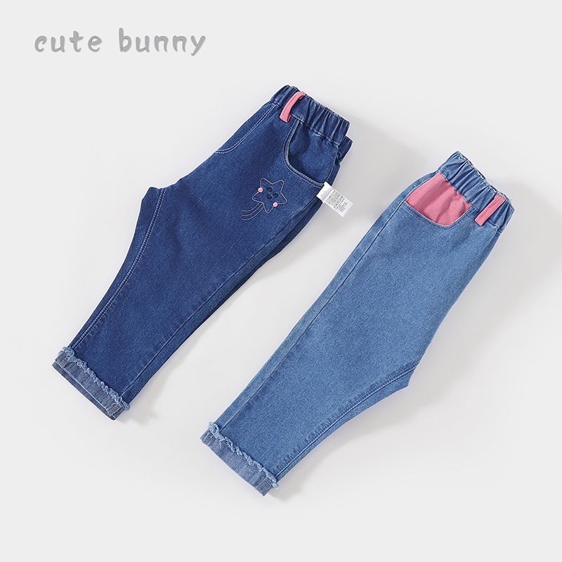 女童牛仔裤宝宝春装1岁婴幼儿洋气长裤2中小童韩版百搭休闲裤子3