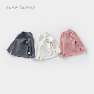 t恤婴幼儿中领打底衫 男宝宝休闲长袖 女童山羊绒上衣 新款 2024秋装