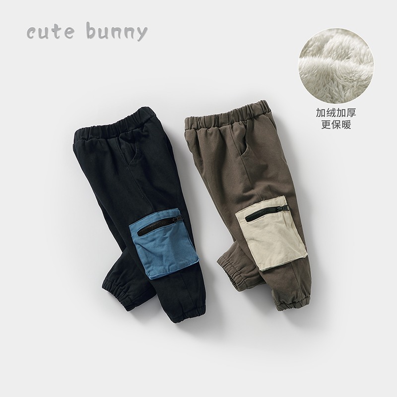 cutebunny冬季男女宝宝加绒裤