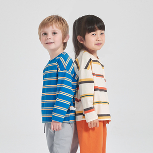 t恤潮童条纹帅气上衣婴幼儿休闲打底衫 男女宝宝长袖 新款 2024春装