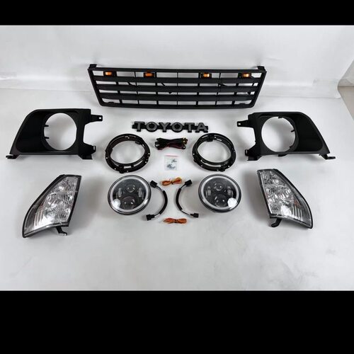 丰田LC95霸道3400，2700改装复古套件黑色中网+大灯总成两边侧灯