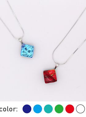 日本福村硝子手工烧制玻璃玻璃黄铜镀铑金轻奢吊坠礼物配礼盒